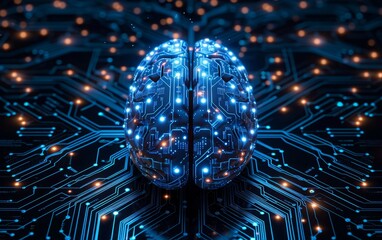 Futuristic Brain Made from Circuits