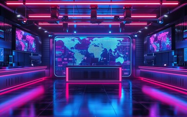 Obraz premium Modern News Studio Set