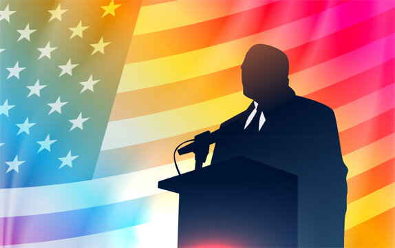 Martin Luther King Jr. Day black man and USA flag MLK banner horizontal