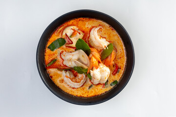 Creamy Tom Yum Goong,spicy prawn soup (Thai Food)