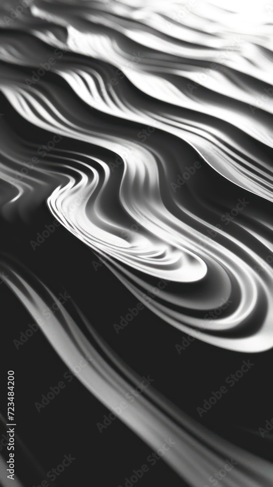 Aufkleber abstract ripple vibrations on water in monotone, creating a visually dynamic effect