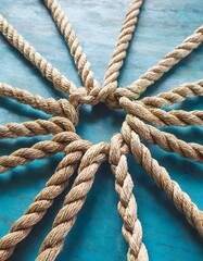 ropes on a wooden background, Strong diverse network rope team concept integrate braid color background cooperation empower power wallpaper