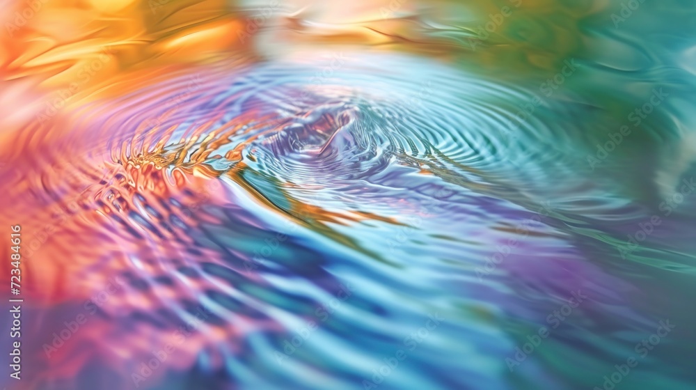 Poster abstract ripple vibrations on water in colourful, creating a visually dynamic effect