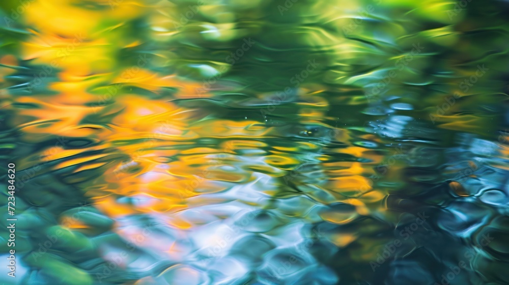 Poster abstract ripple vibrations on water in colourful, creating a visually dynamic effect