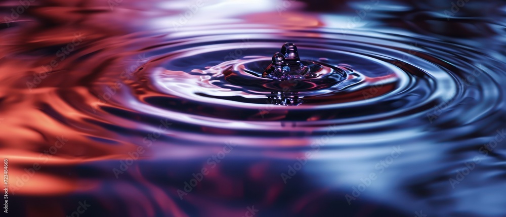 Aufkleber abstract ripple vibrations on water in colourful, creating a visually dynamic effect