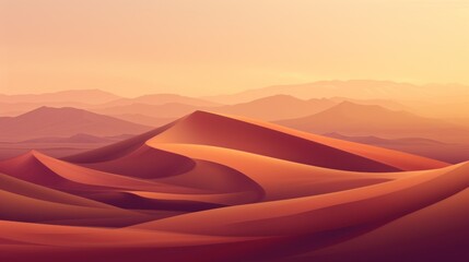 Fototapeta na wymiar Serene desert scene with sand dunes in varying shades of brown and orange