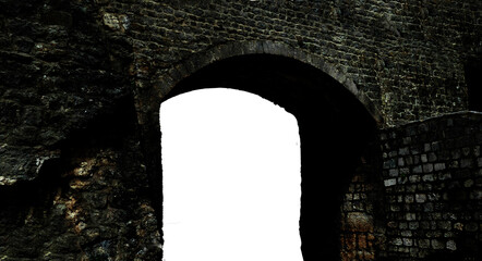 Stone arch in city wall of Herceg Novi,