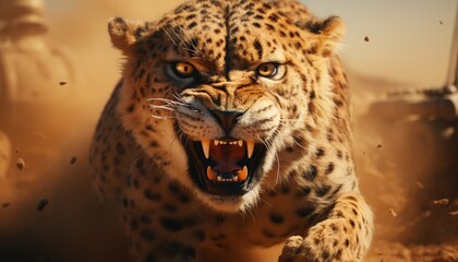 An agile cheetah sprinting on the African plains