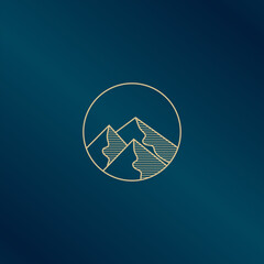 mountain logo and line art design. logo, icon and template