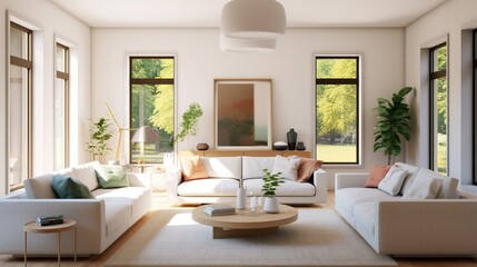 Aesthetic interior of modern elegant living room 