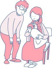 シンプル　イラスト　授乳する人