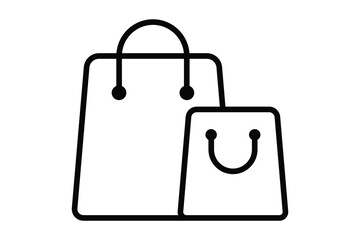 Shopping bag icon. icon related to shopping and retail areas. line icon style. element illustration