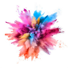 color powder explosion on transparent background