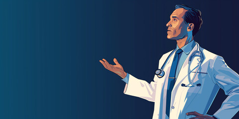 Approachable virtual doctor in a professional pose