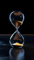 Hourglass on Black Surface