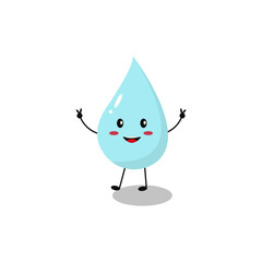 Cute Water Drop Character illustration