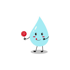 Cute Water Drop Character illustration