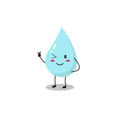 Cute Water Drop Character illustration