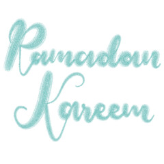 Glittery brush hand lettering calligraphy Ramadan Kareem