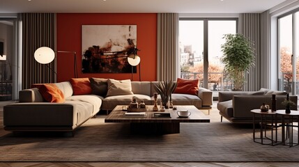 Modern luxury living room interior inspired by elegant palette 