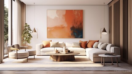Fototapeta na wymiar Modern luxury living room interior inspired by elegant palette 