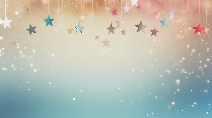 Holiday decorative border, festive background with festive star decoration