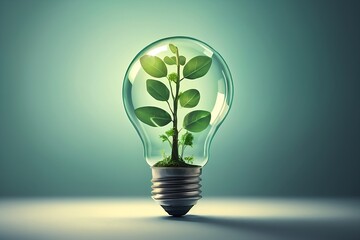 sustainable energy and environment conservation concept, light bulb as new idea