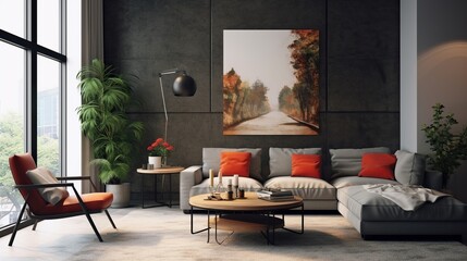 Modern elegant living room interior design inspired by sophisticated palette 