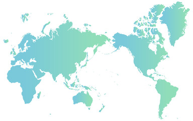 グラデーションがかった世界地図のシルエットイラスト