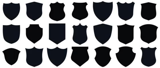 Fotobehang Shield icons set. Protect shield vector © Quirk Craft Studio