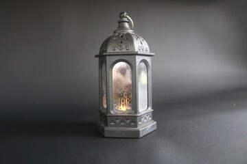 Islamic lantern with decorations celebrating Islamic holidays and Ramadan Kareem with a background that can be written on