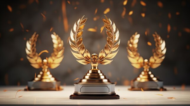 Winner award podium prize silver gold trophy win champion pedestal first stage bronze sport. Podium background winner 3d award ceremony medal platform laurel best place second third design light event