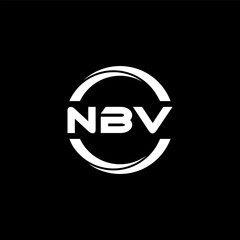 NBV letter logo design with black background in illustrator, cube logo, vector logo, modern alphabet font overlap style. calligraphy designs for logo, Poster, Invitation, etc.