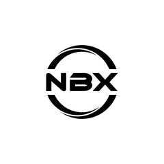 NBX letter logo design with white background in illustrator, cube logo, vector logo, modern alphabet font overlap style. calligraphy designs for logo, Poster, Invitation, etc.