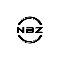 NBZ letter logo design with white background in illustrator, cube logo, vector logo, modern alphabet font overlap style. calligraphy designs for logo, Poster, Invitation, etc.