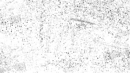 Grunge halftone dust isolated on transparent background. Brushed black paint cover. Overlay aged grainy messy template. Vector illustration