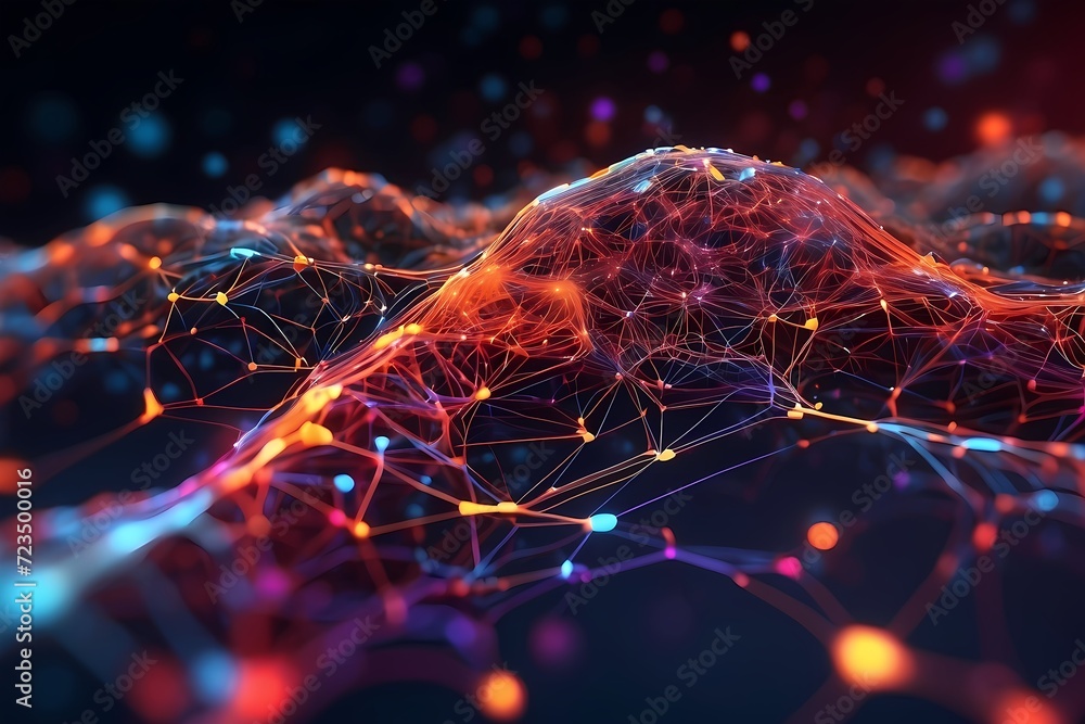 Poster neural network. human nervous system background