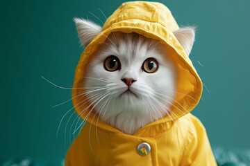 
Immerse yourself in the charm of a cute and chubby cat adorned in a yellow shirt, showcasing a range of delightful facial expressions. This endearing scenario not only captures the adorable nature of