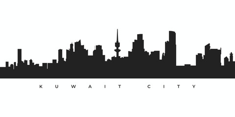 Kuwait city skyline silhouette