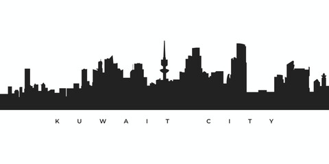 Naklejka premium Kuwait city skyline silhouette