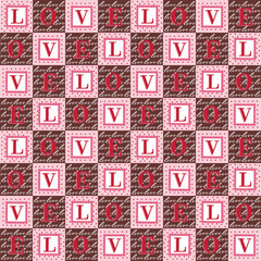 Seamless Valentine Love Pattern On Black Background