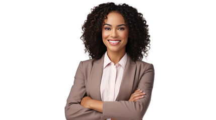 young african american woman wearing business clothes happy face isolated on transparent and white background.PNG image