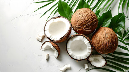 Obraz na płótnie Canvas coconut with mint, generative ai