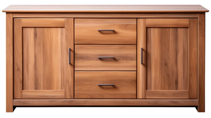 Industrial TV cabinet wooden furniture isolated on transparent and white background.PNG image.	