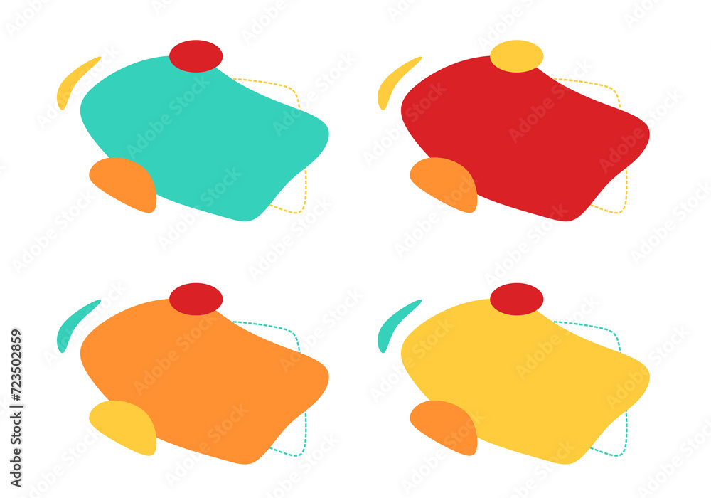 Wall mural modern abstract vector banner set. flat geometric shapes of different colors and different style. te