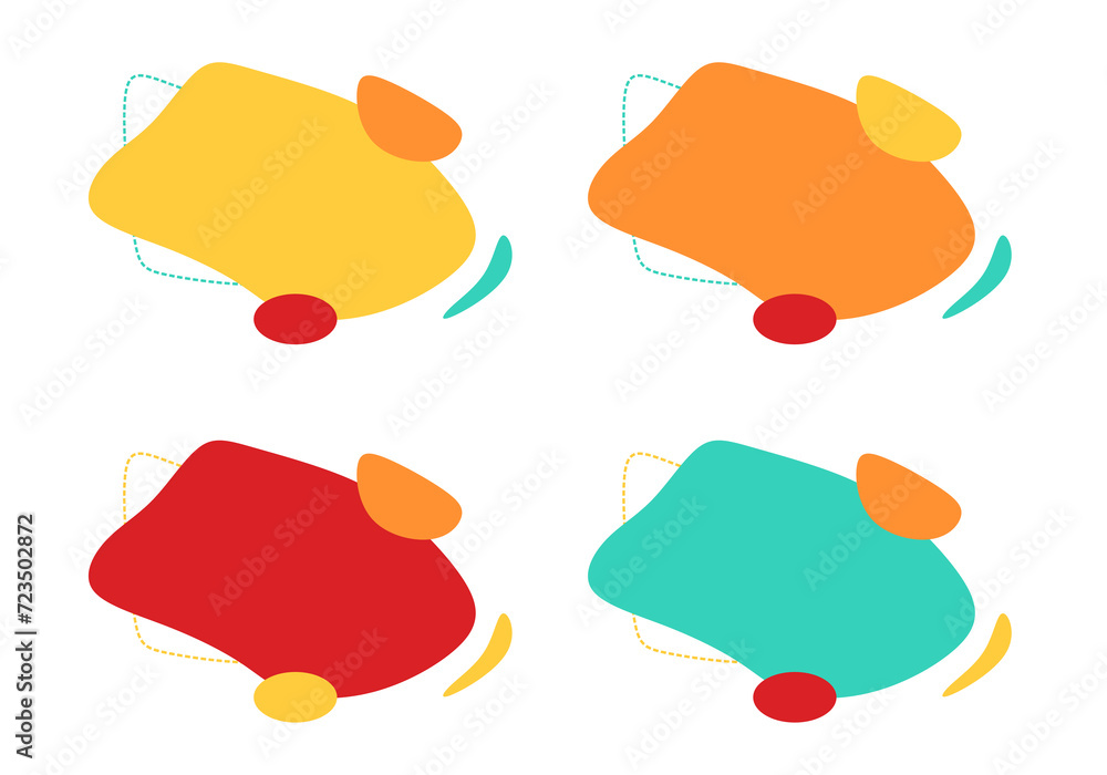 Wall mural modern abstract vector banner set. flat geometric shapes of different colors and different style. te