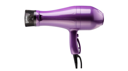 Violet hairdryer isolated on a white background