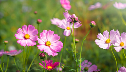 Obraz premium Cosmos flowers beautiful in the garden with a soft focus concept