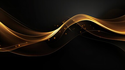 Black Gold Modern Background with Elegant Lines, Generative AI