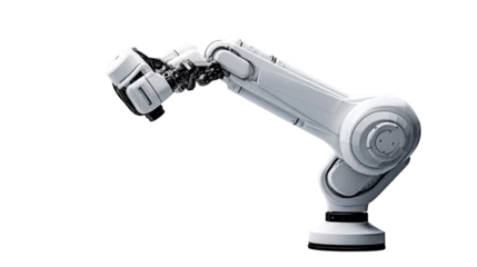 Foto op Canvas Robot arm , isolated on transparent and white background.PNG image. © CStock